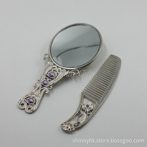 Shinny Gifts Set Comb Vintage Mirror Flower Design Wedding Gifts